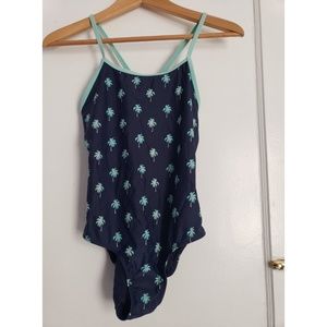 Old navy palm tree one piece swimsuit